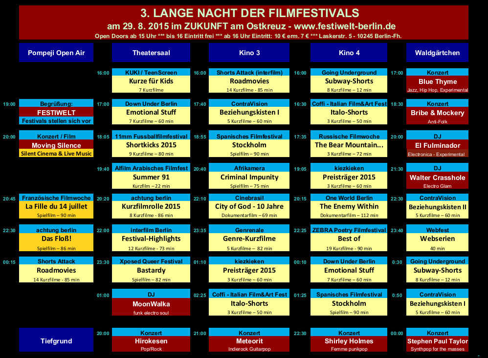 FESTIWELT Lange Nacht der Filmfestivals 2015